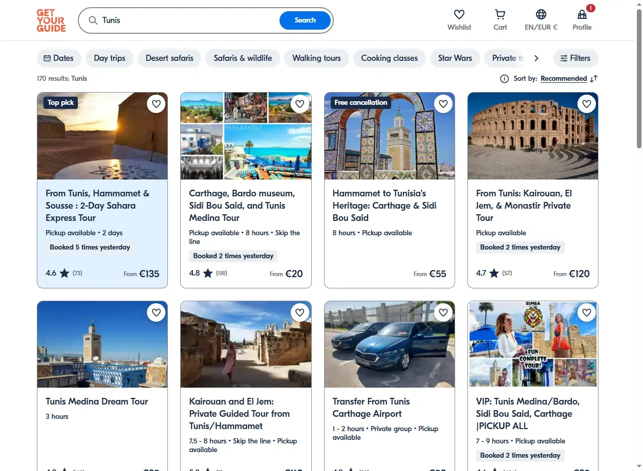 Activités culturelles et excursions à Tunis