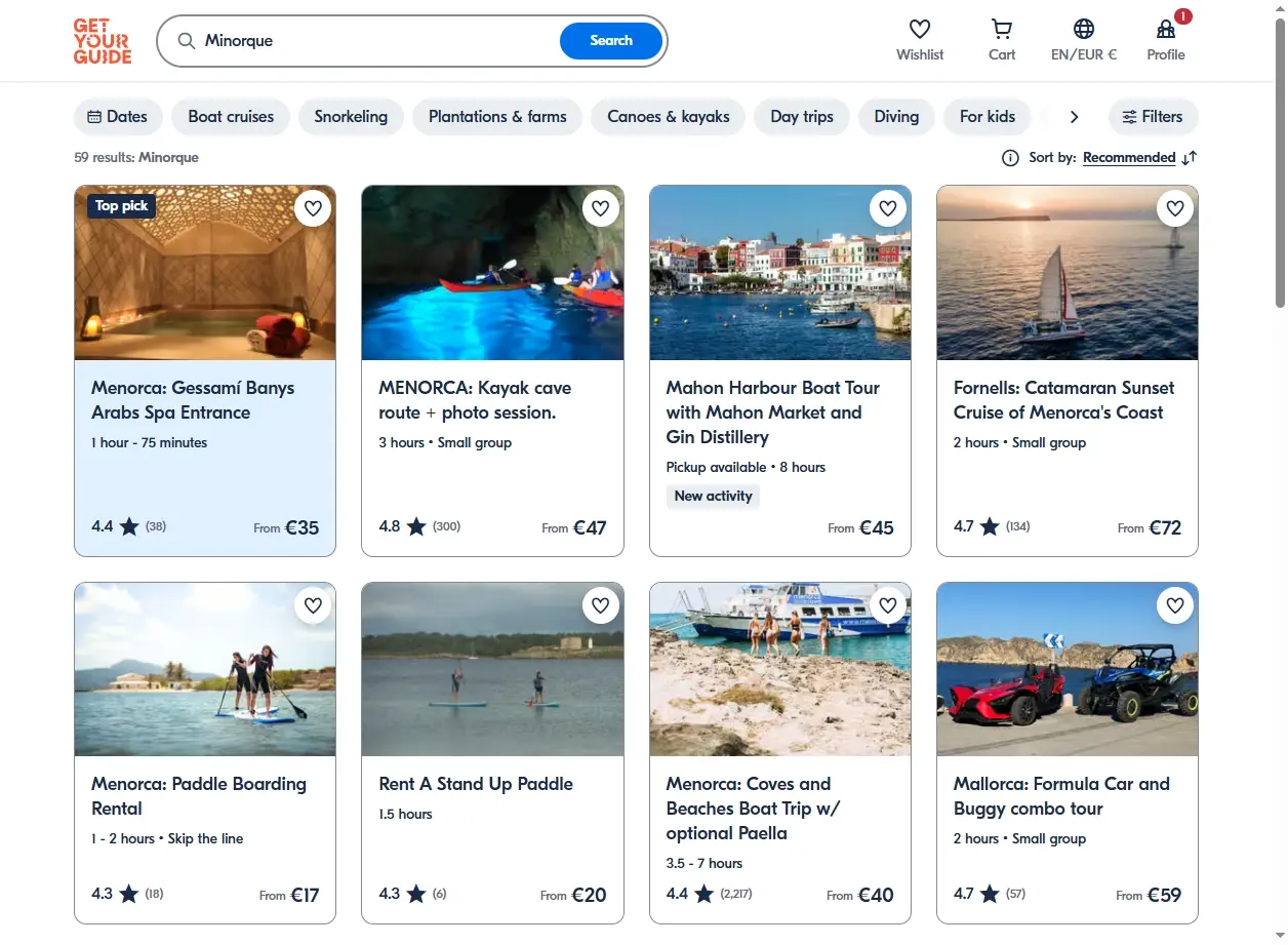 Activités et excursions à Minorque