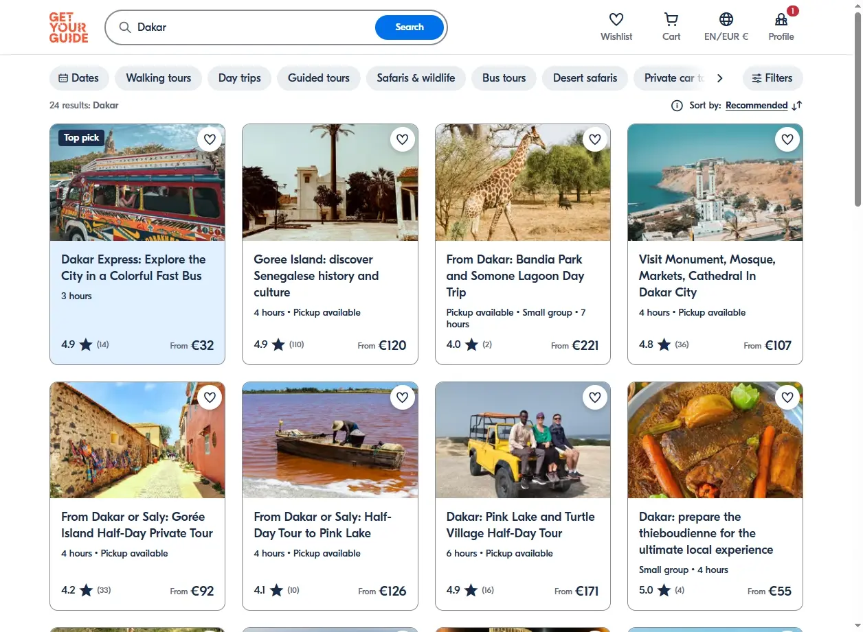 Activités et excursions à Dakar, Sénégal