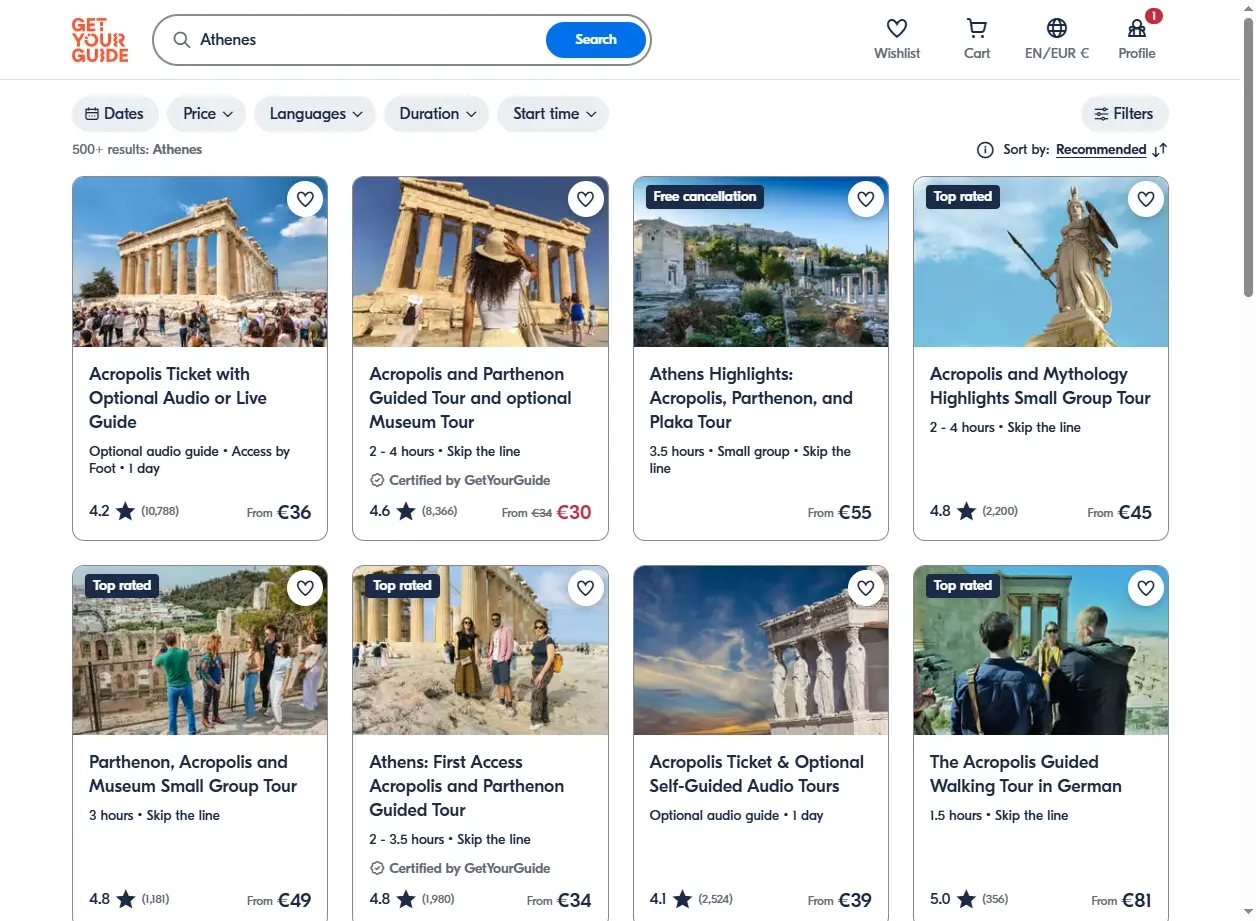 Activités et excursions à Athènes