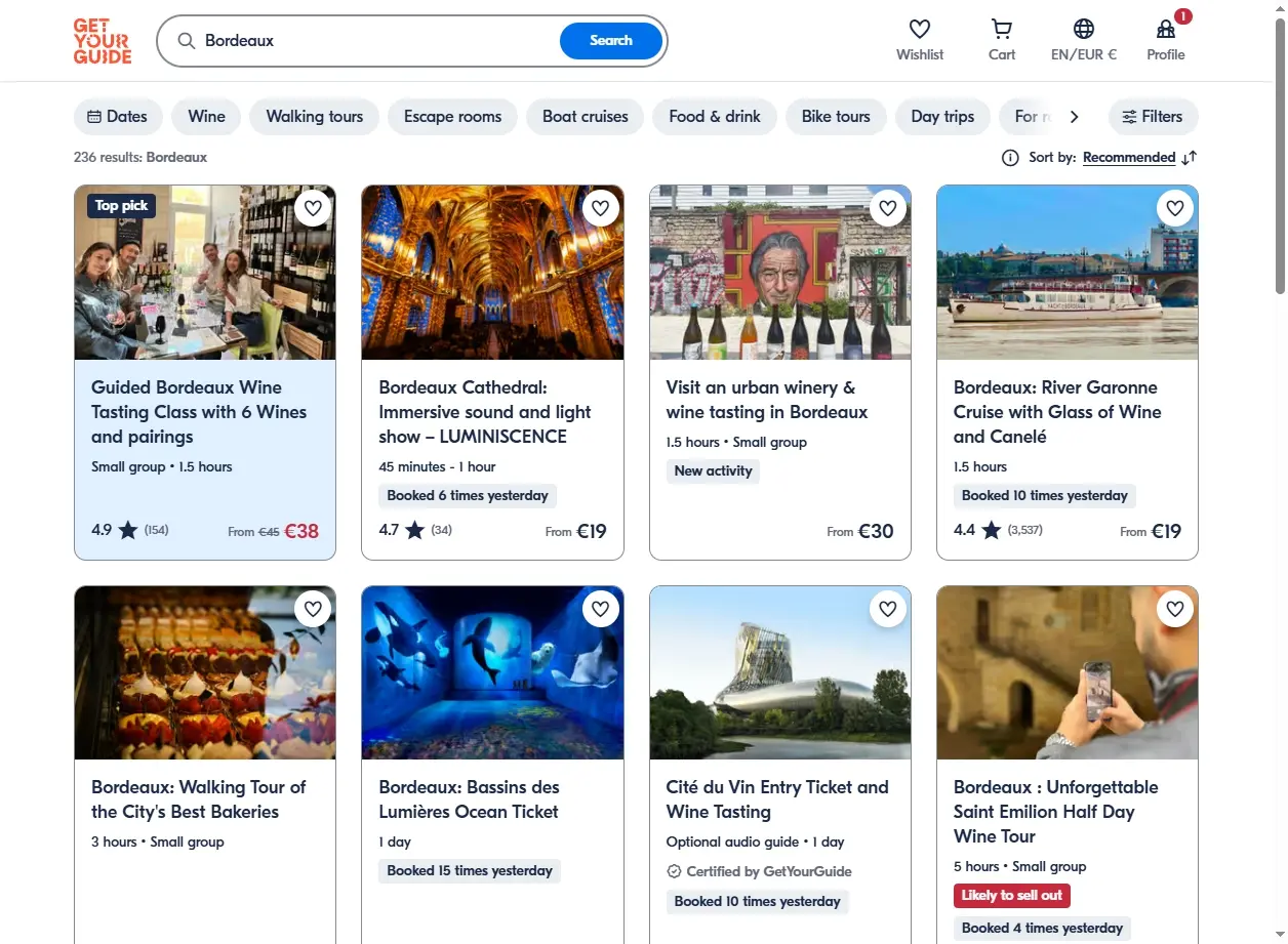 Activités et excursions à Bordeaux