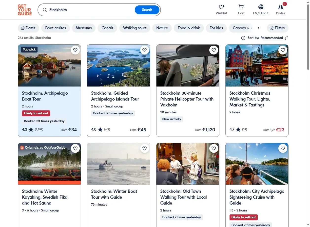 Activités et excursions disponibles à Stockholm