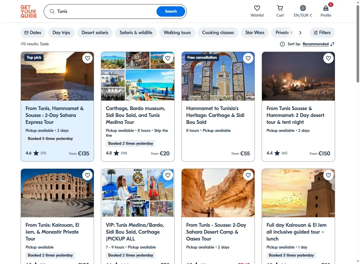 Activités et Excursions à Tunis