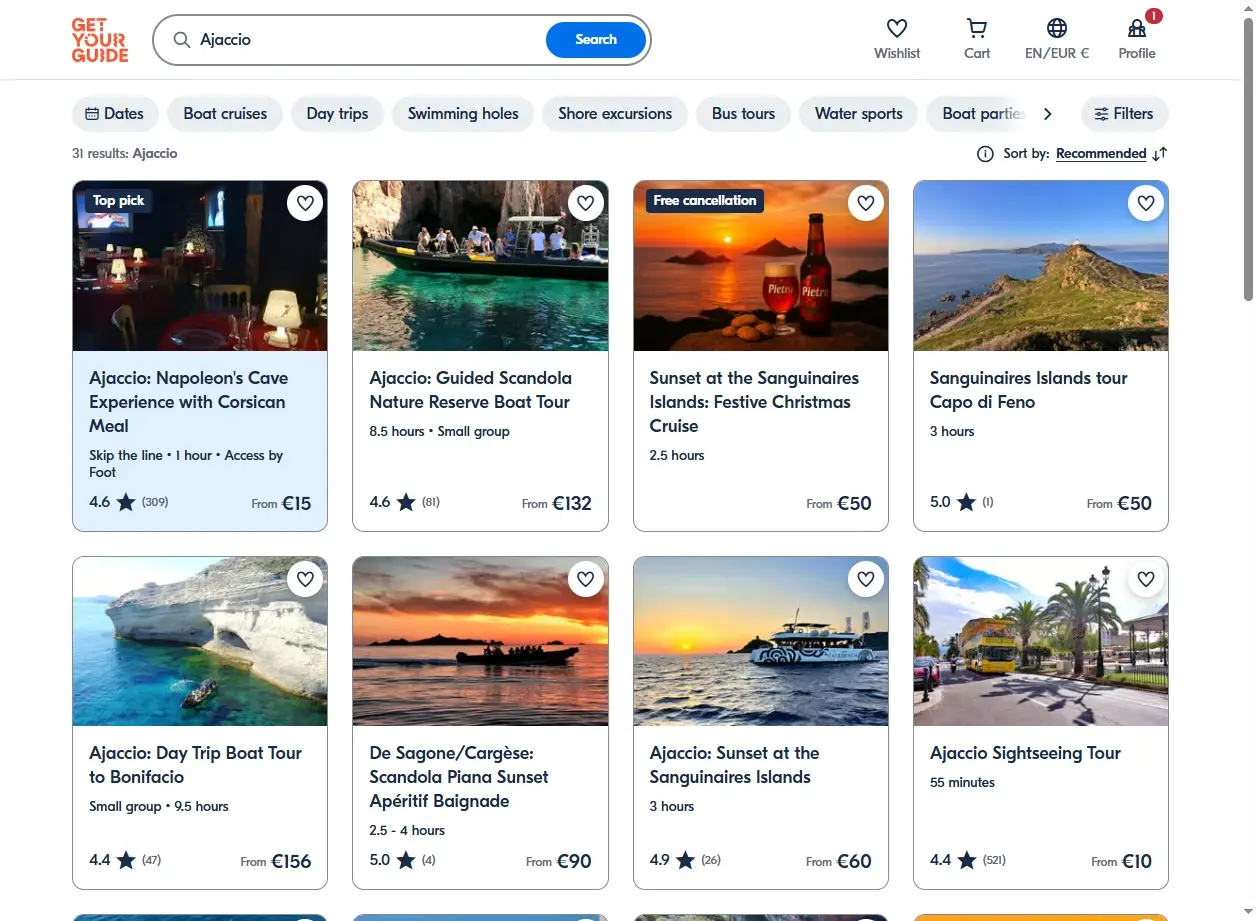 Activités et excursions à Ajaccio
