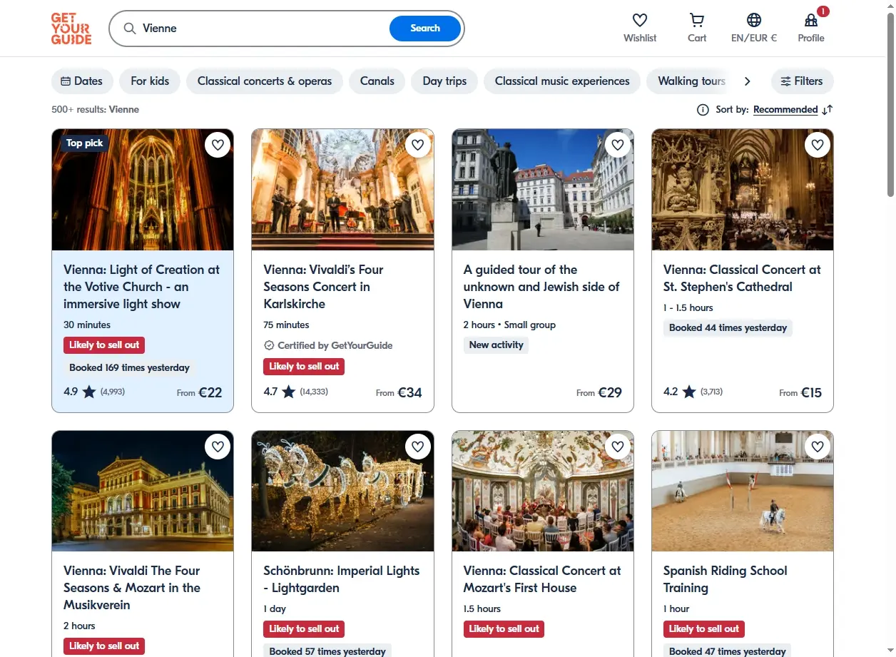 Aperçu des activités et visites guidées à Vienne.