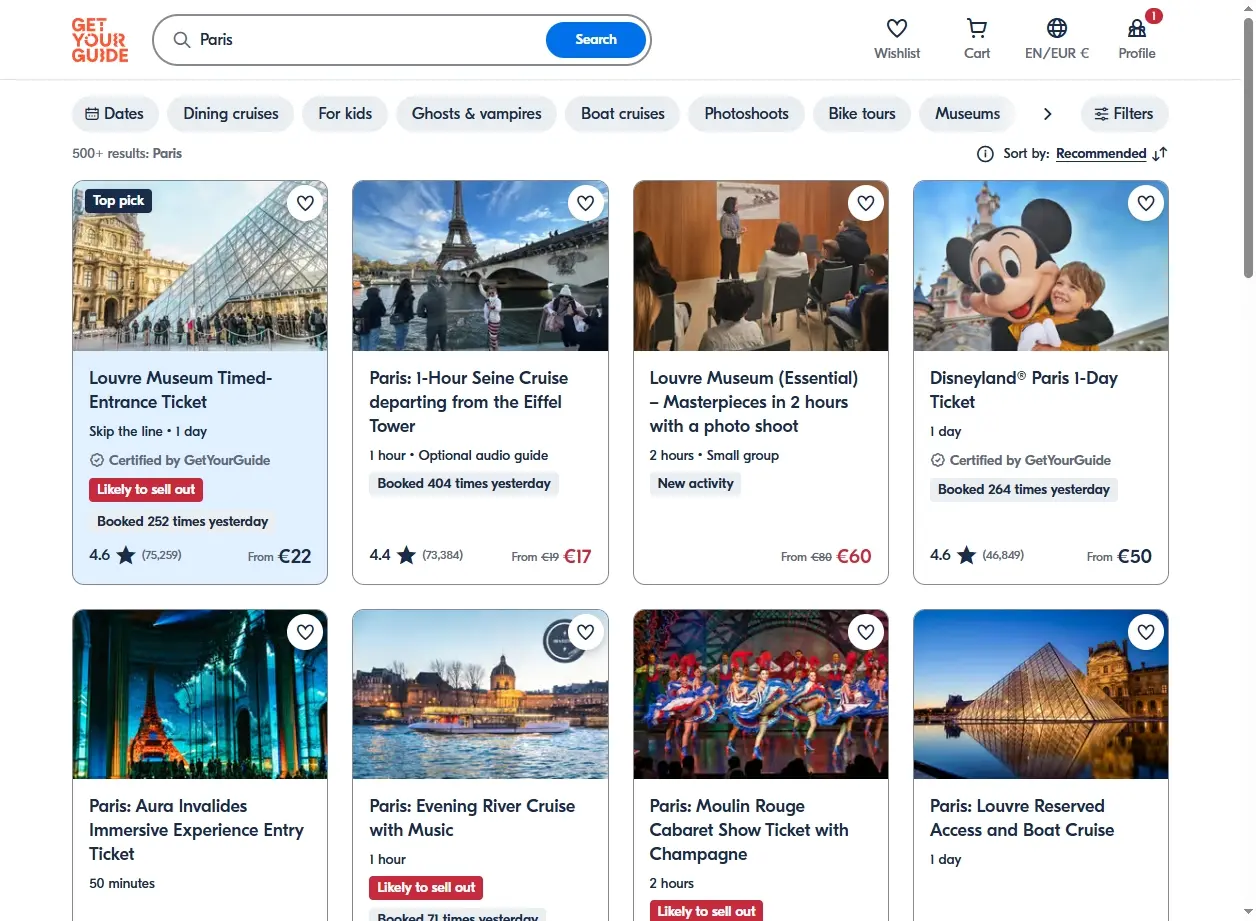 Activités et visites guidées à Paris