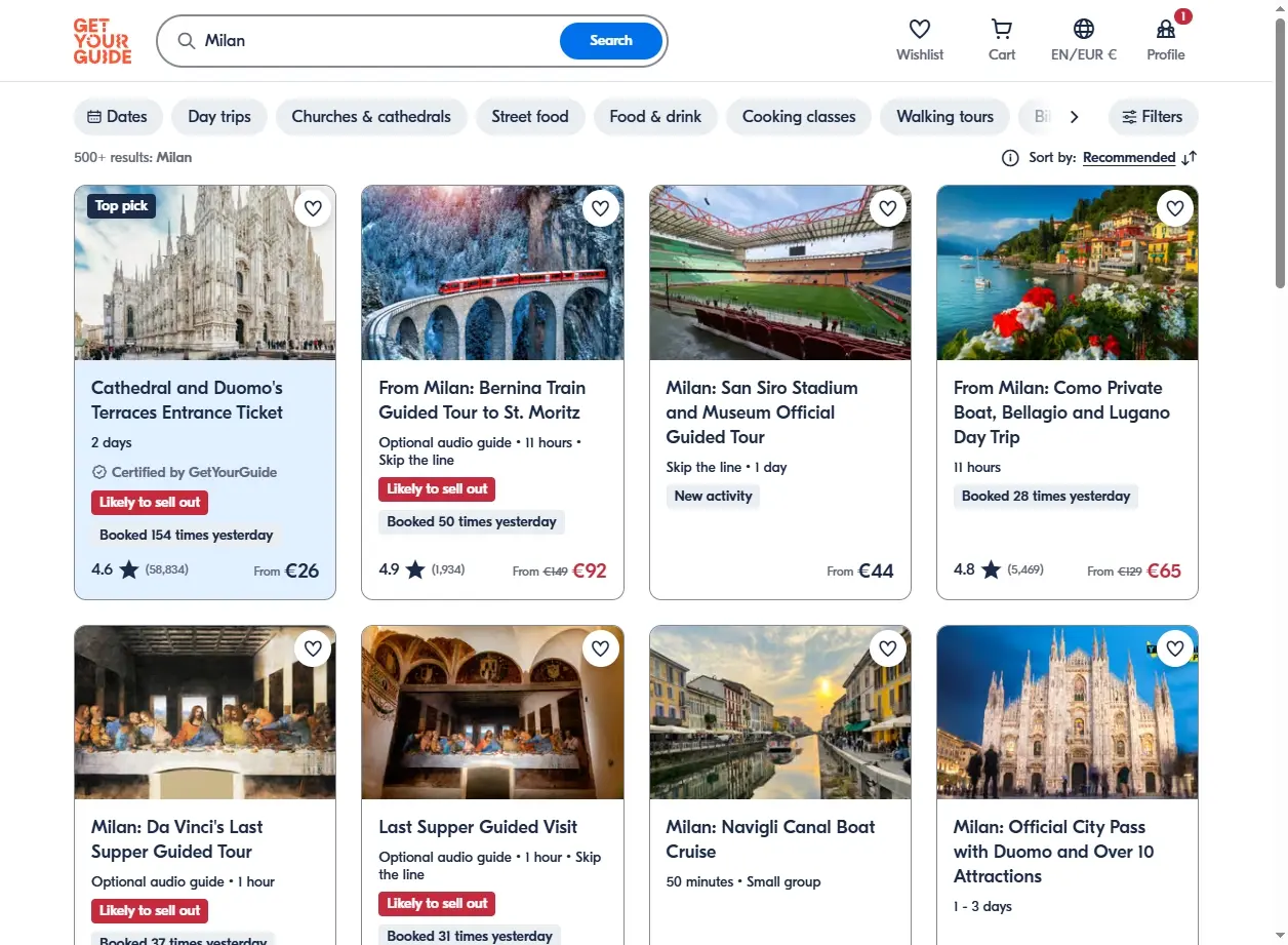 Aperçu des activités et visites guidées à Milan