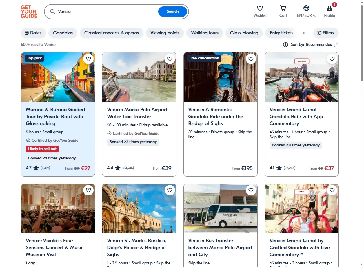 Activités et excursions à Venise sur GetYourGuide