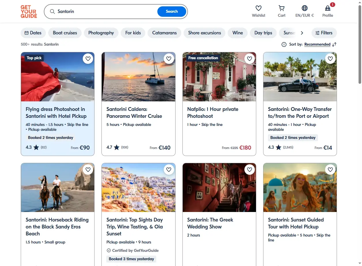 Activités et excursions à Santorin
