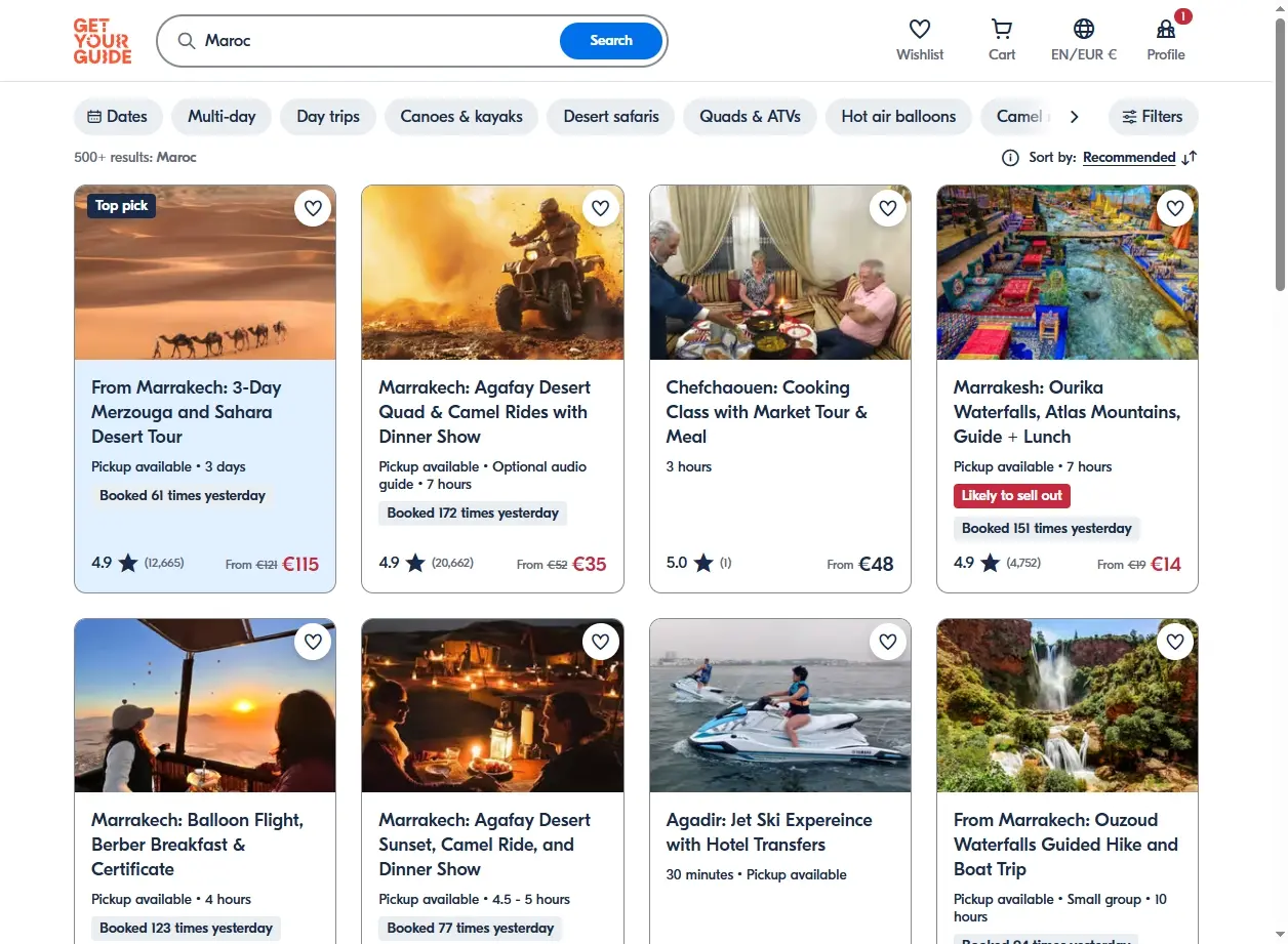 Activités et excursions au Maroc