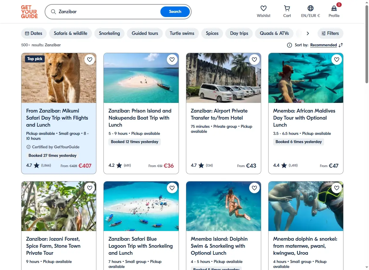 Activités et excursions à Zanzibar