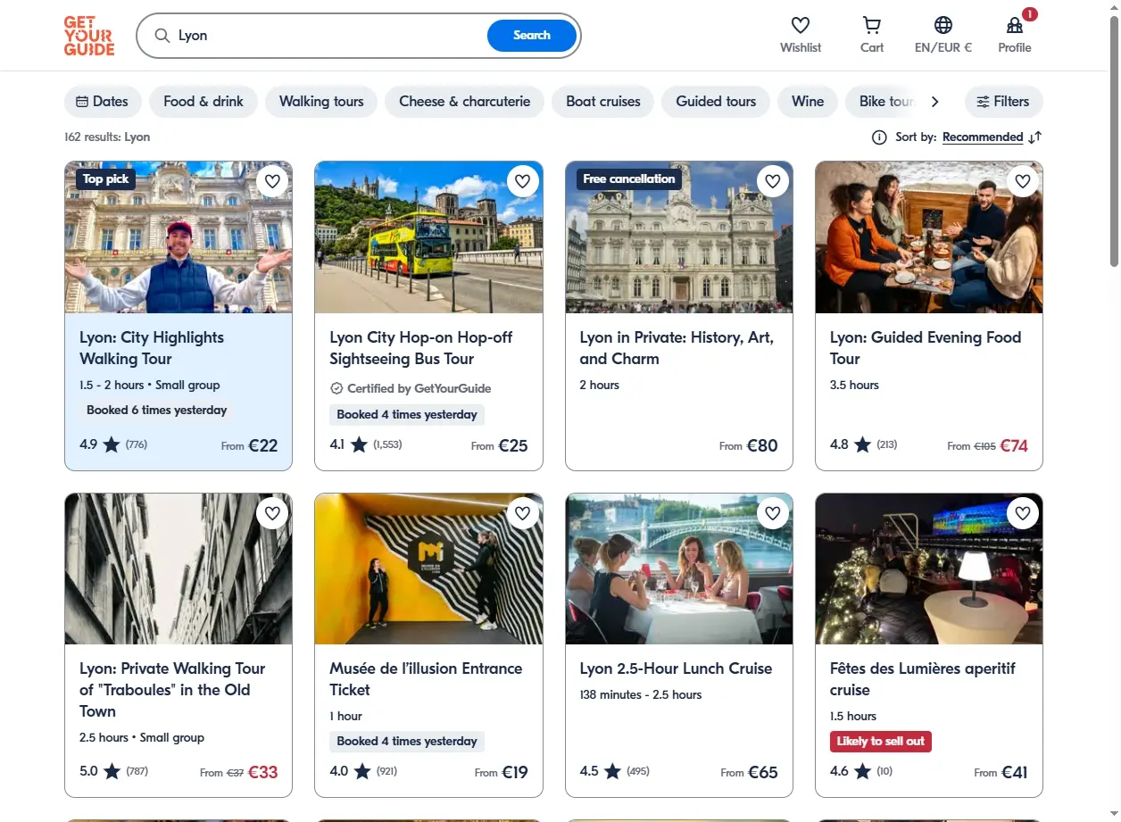 Activités touristiques et expériences à Lyon