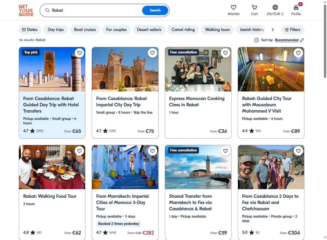 Image d'une activité touristique à Rabat