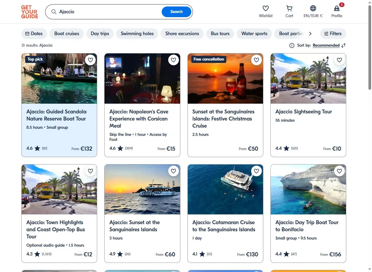 Activités et excursions disponibles à Ajaccio et ses environs