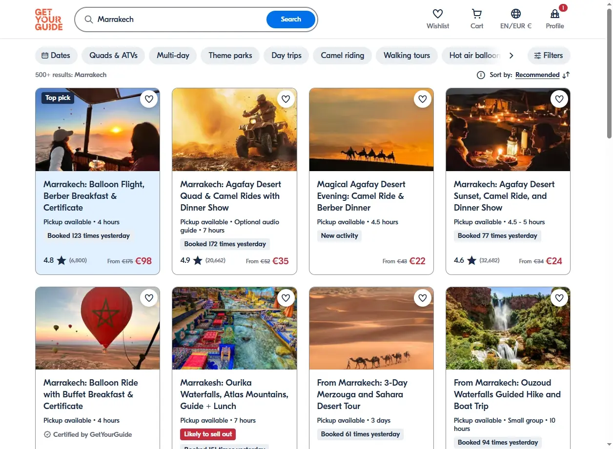 Activités et excursions dans le désert de Marrakech