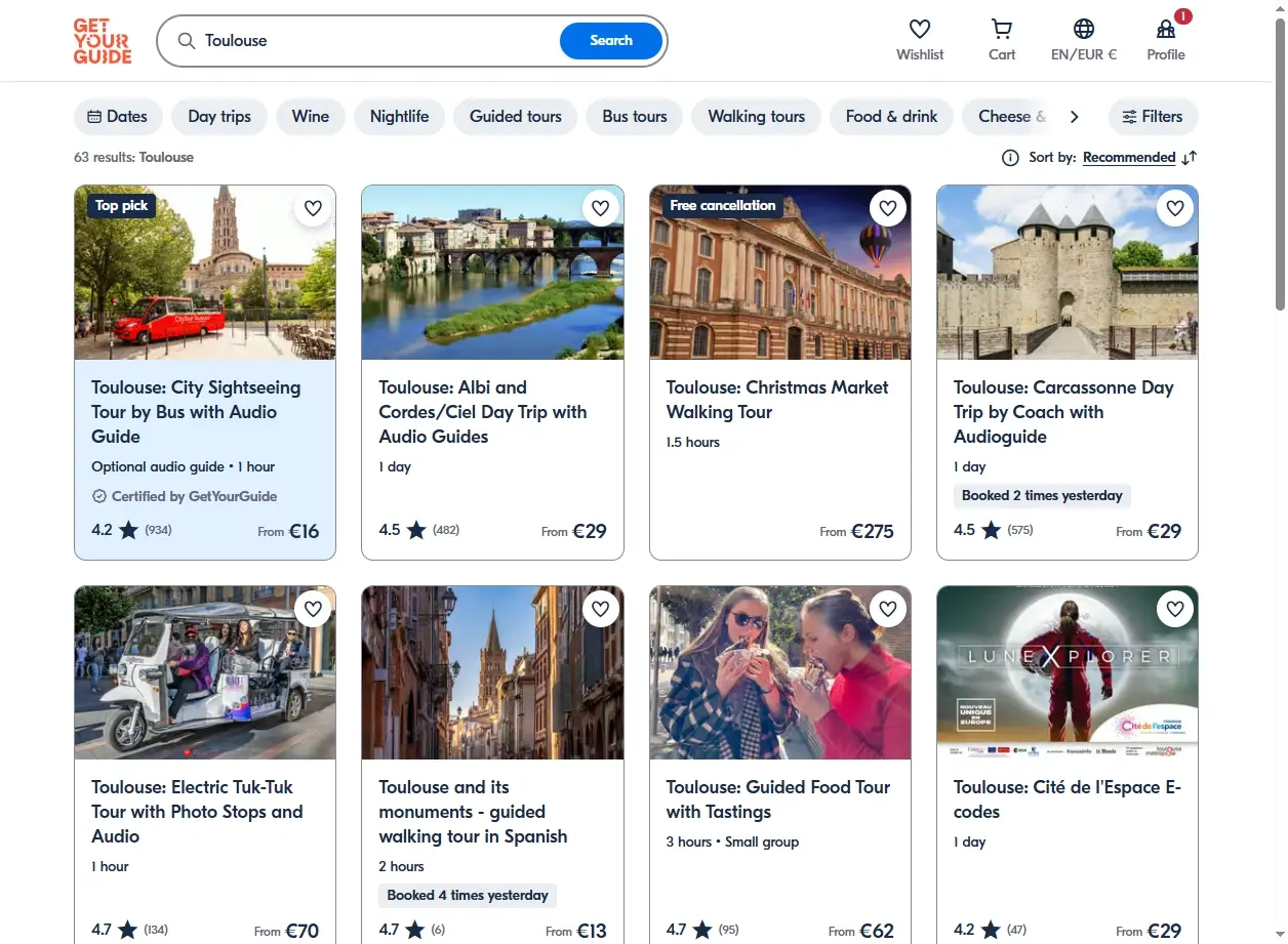 Activités et visites guidées à Toulouse, GetYourGuide