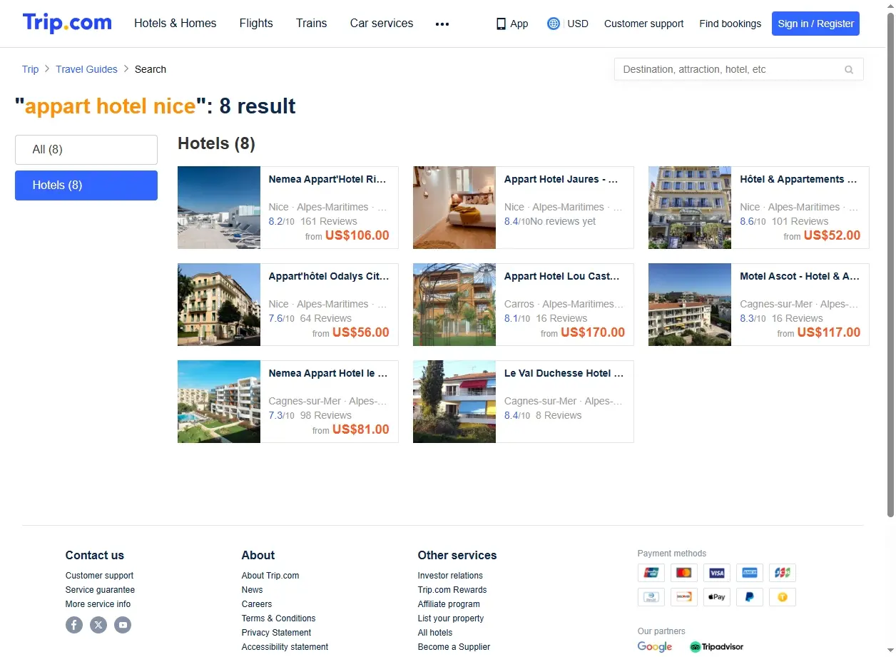 Offres spéciales pour appart hôtel Nice sur Trip.com