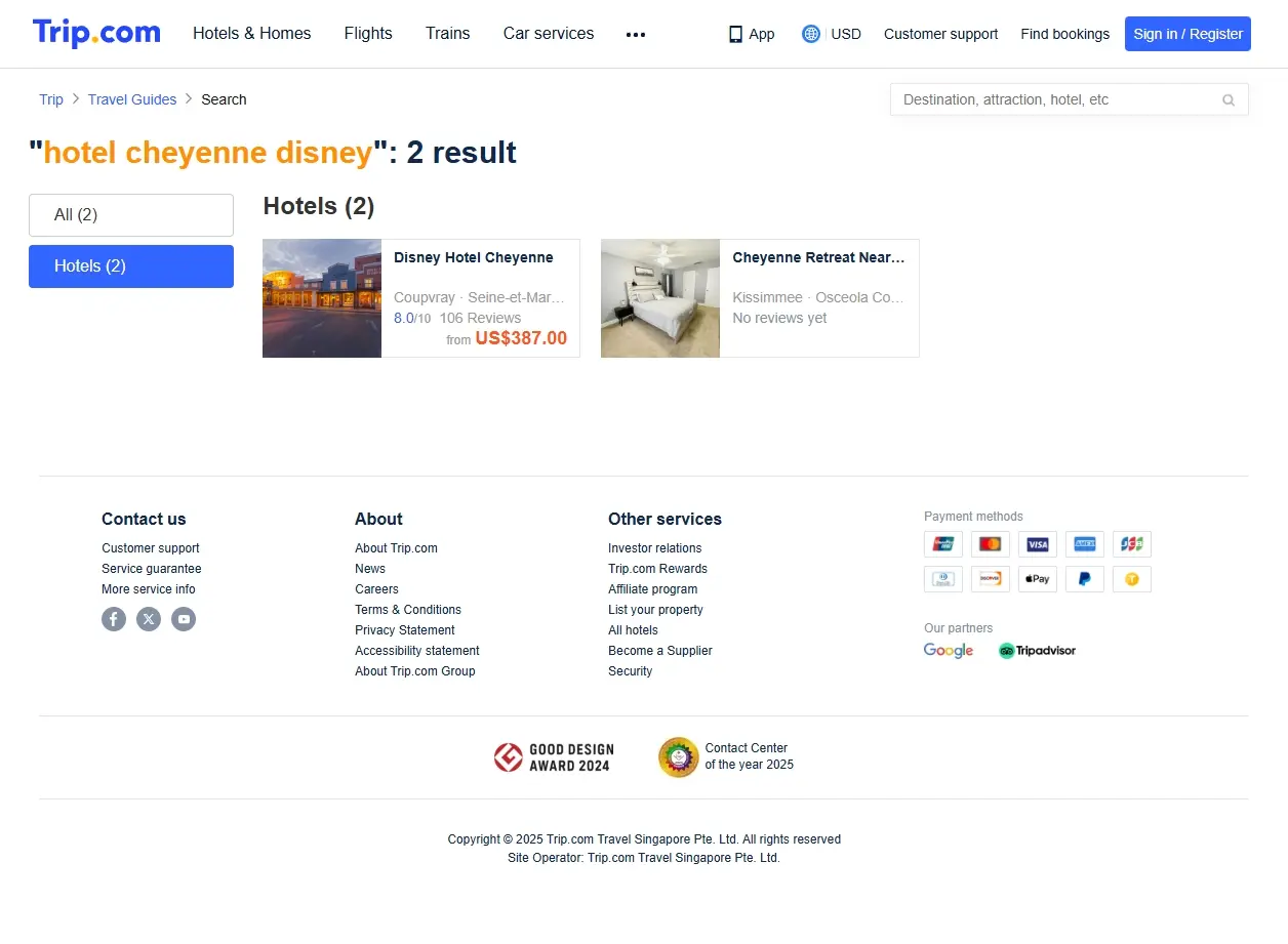 Offres spéciales pour l'Hôtel Cheyenne Disney sur Trip.com