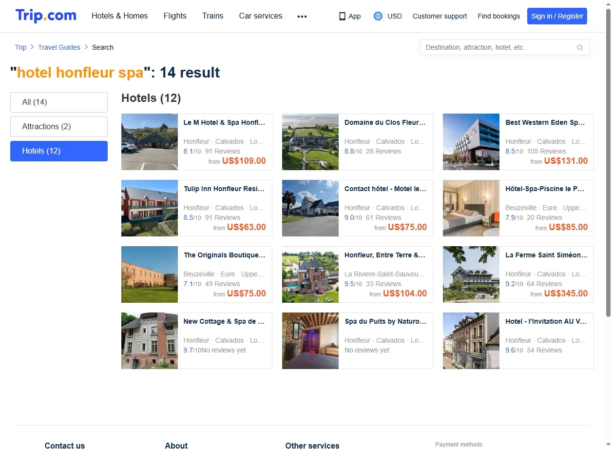 Offres spéciales hôtels Honfleur Spa
