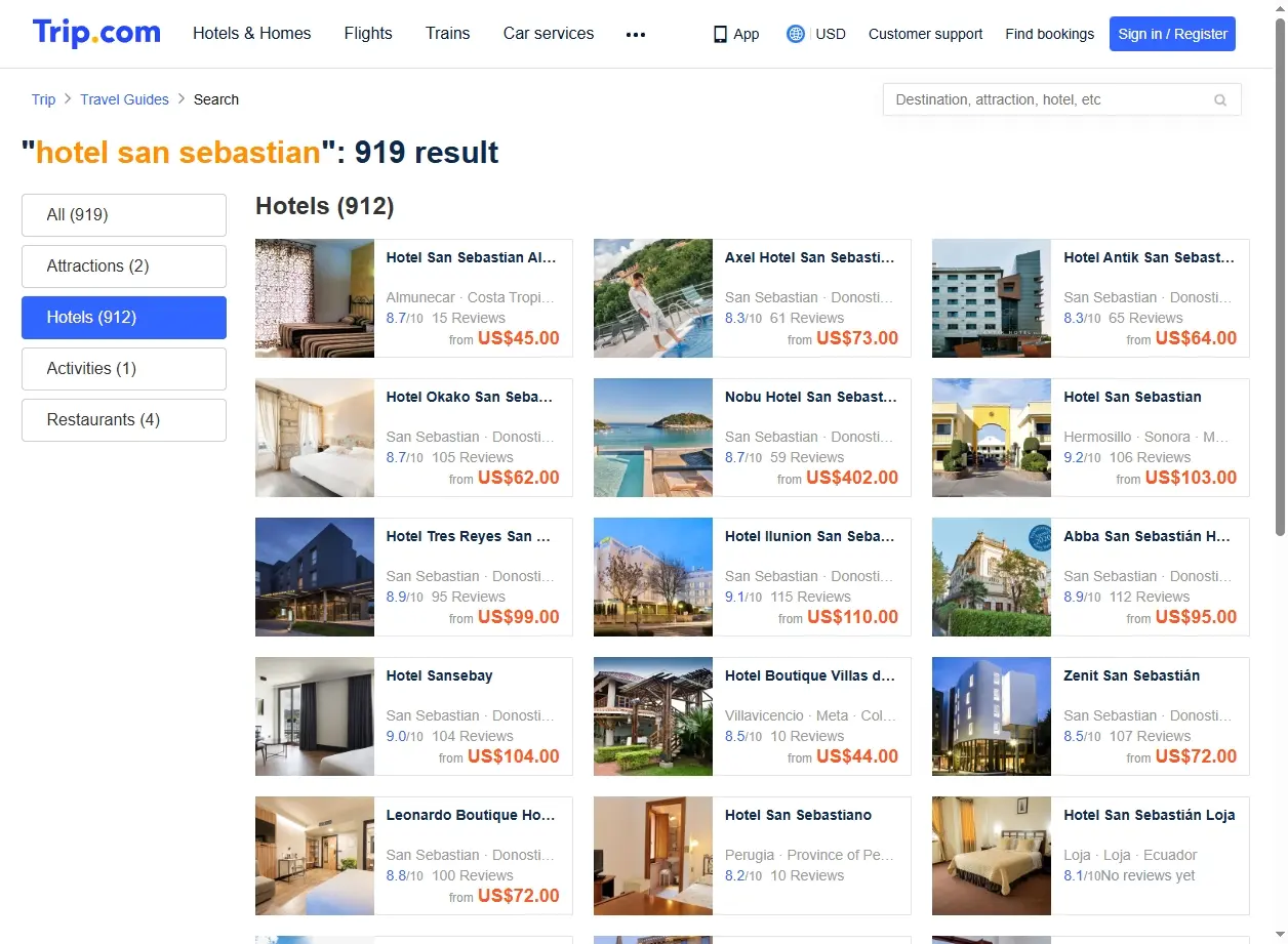 Offres spéciales pour hotels san sebastian sur Trip.com