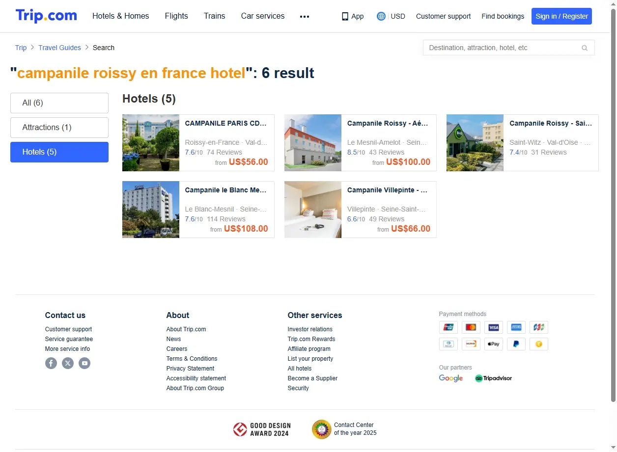 Offres spéciales pour le Campanile Roissy En France Hotel
