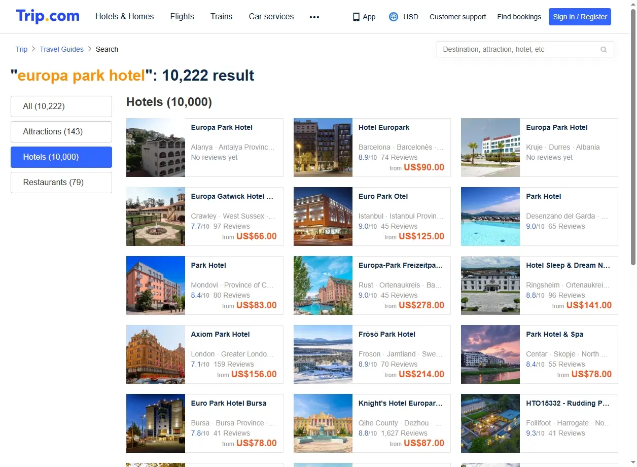 Offres spéciales hôtels Europa Park sur Trip.com