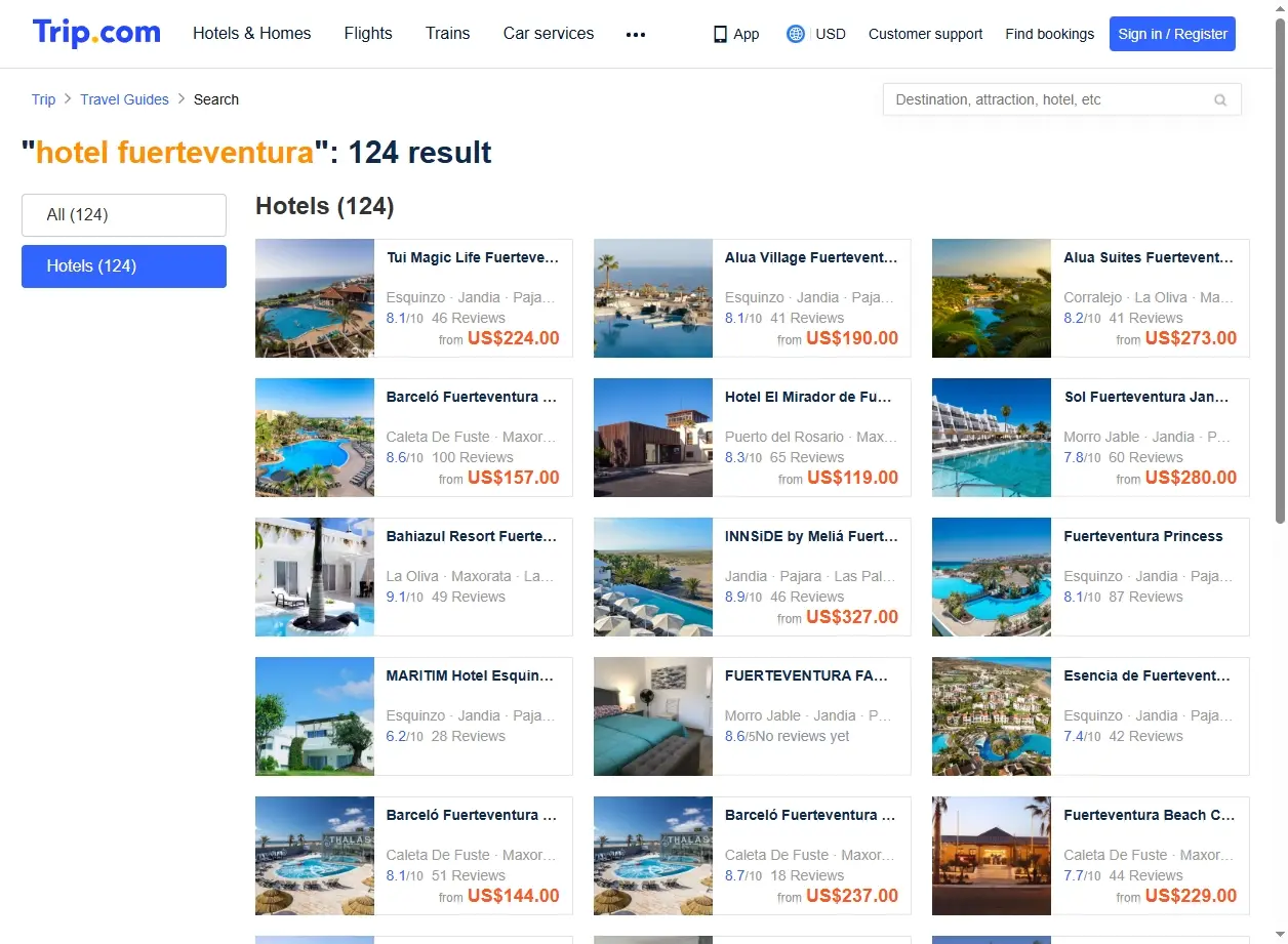 Offres spéciales hôtels Fuerteventura