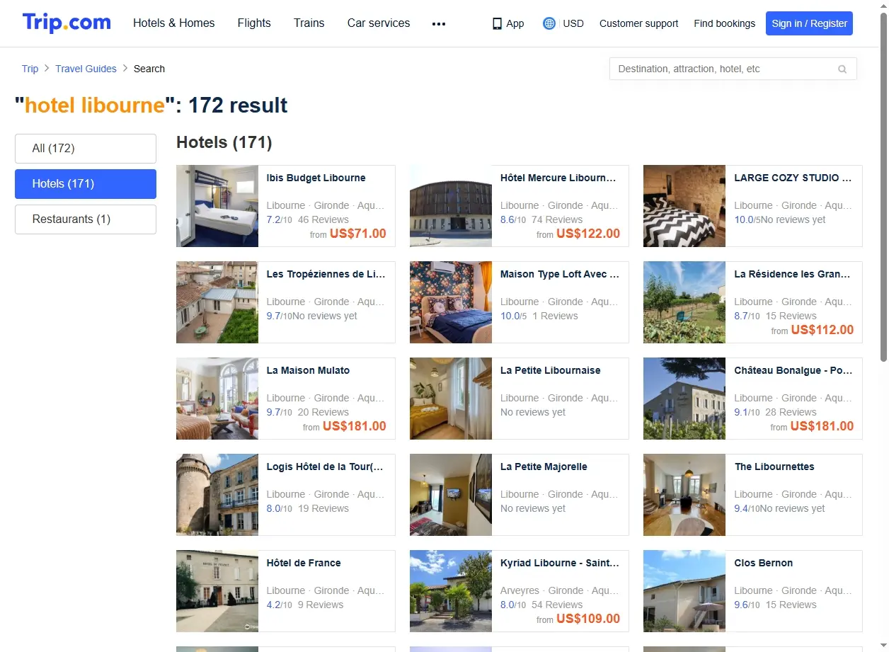 Offres spéciales hôtels Libourne sur Trip.com
