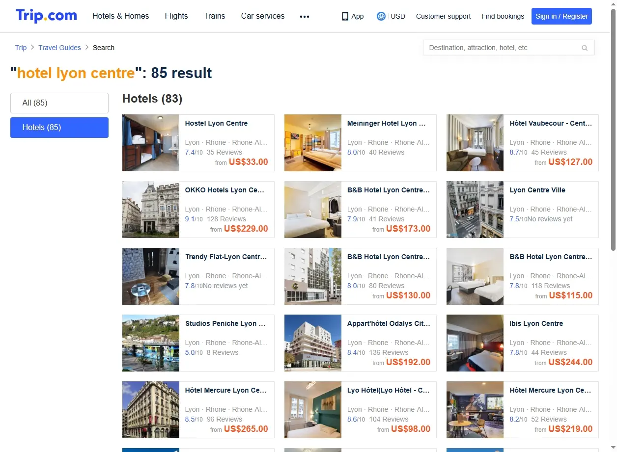 Offres spéciales hôtels Lyon centre
